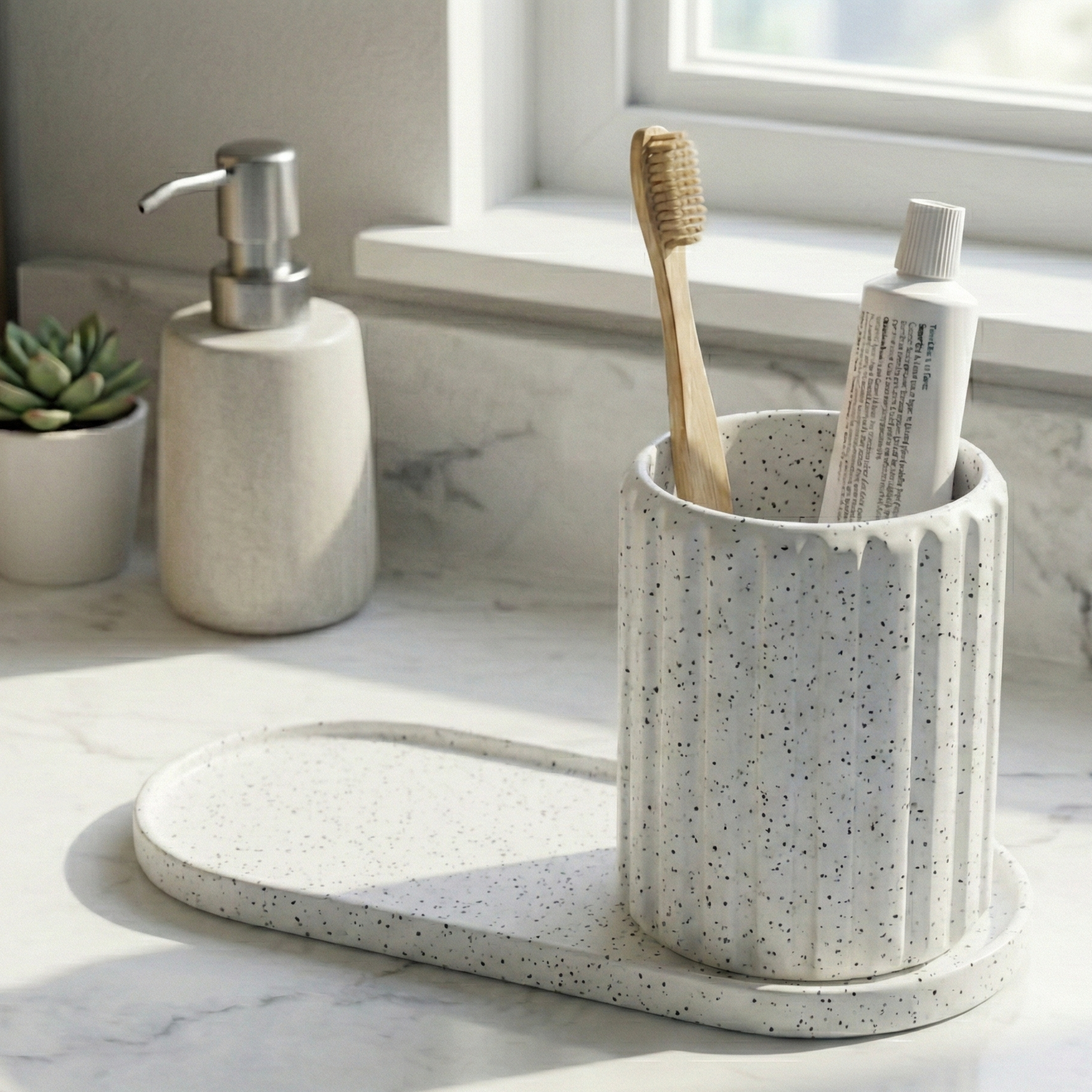 Toothbrush Holder & Tray Set